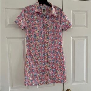 Floral Pink Button-Up Dress